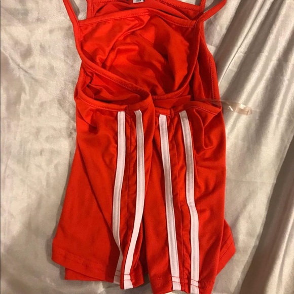 red halter top with 2 stripes on each side - Picture 2 of 3